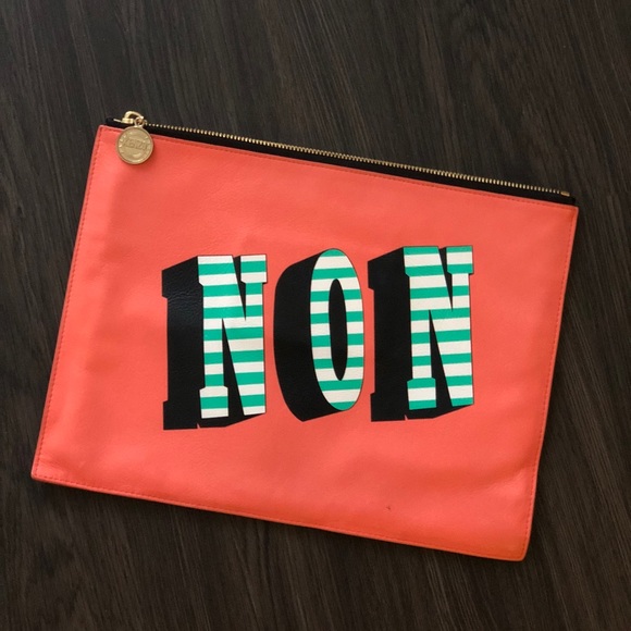 Kenzo Handbags - Pink calf leather 'Oui And Non' clutch from Kenzo